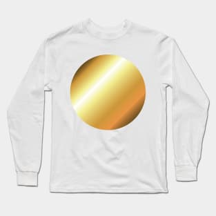 Gold Gradient Metallic Circle Futuristic Long Sleeve T-Shirt